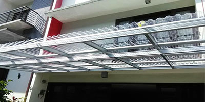 Kanopi baja ringan atap transparan Petra Truss