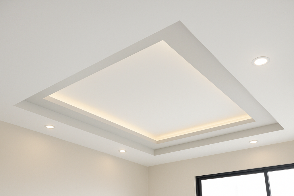 desain plafon gypsum modern petra truss