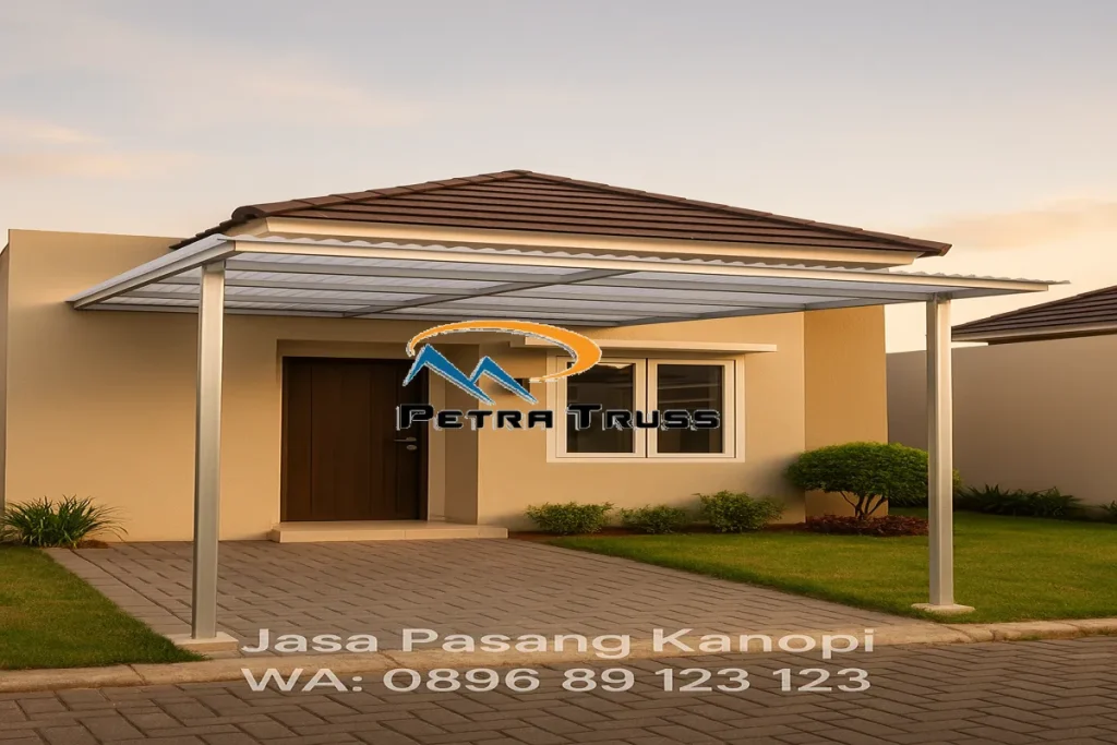 Kanopi baja ringan elegan untuk rumah di Tangerang