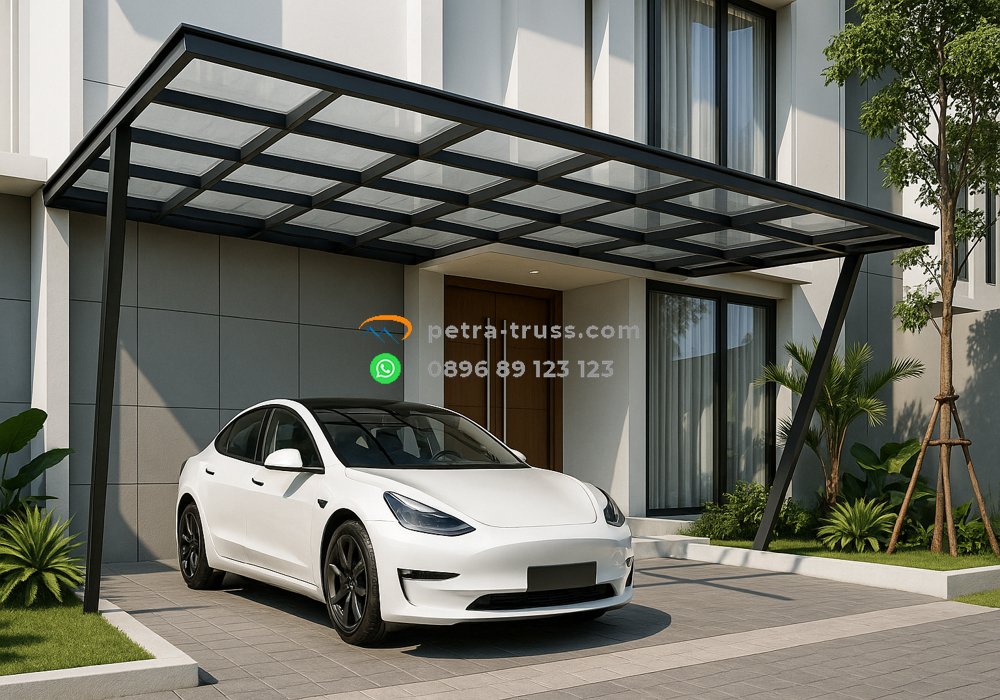 Bengkel las pagar dan kanopi minimalis stainless Bekasi