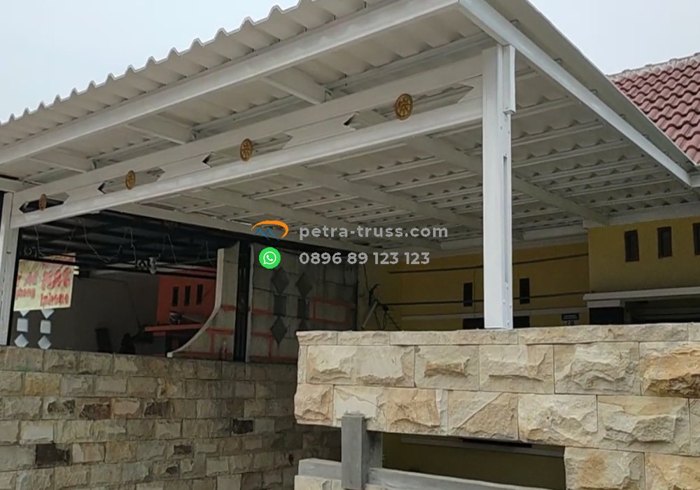 Harga kanopi atap alderon per meter di Pamulang Tangerang Selatan. Jasa pasang rapi, bergaransi, dan transparan.