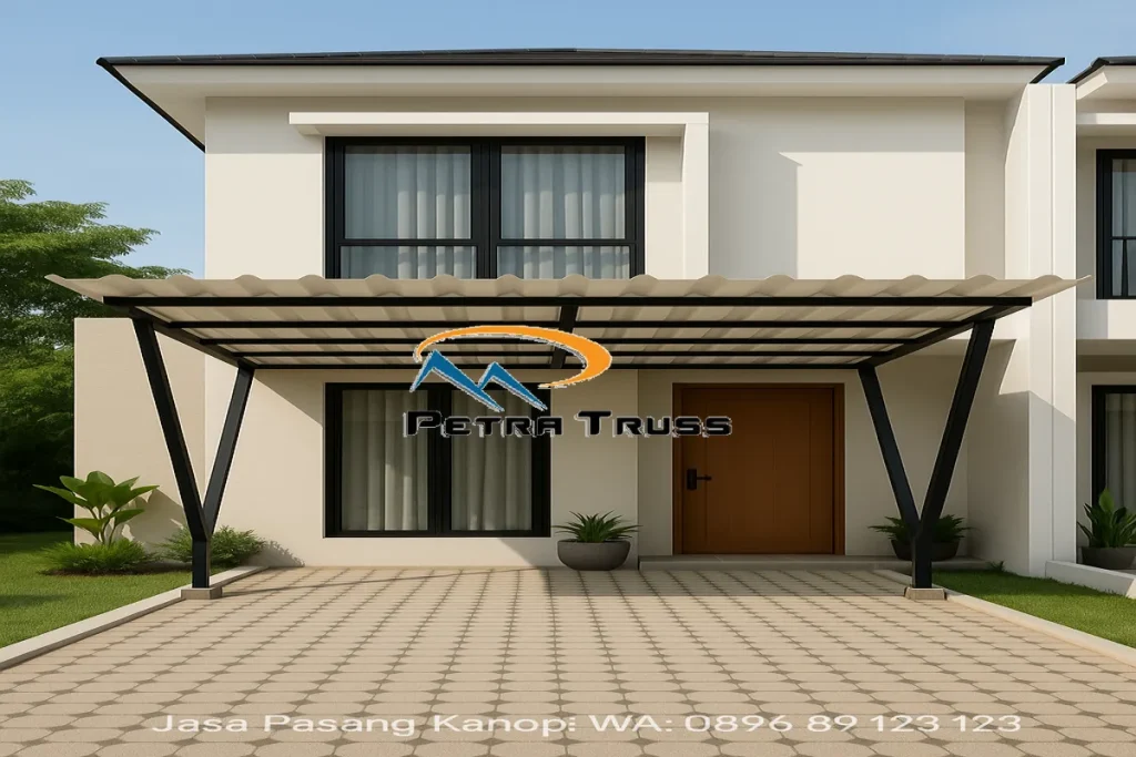 Pasang atap baja ringan di BSD Serpong Tangerang Selatan oleh Petra Truss dengan hasil rapi dan elegan.